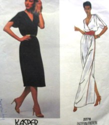 2278  VOGUE KASPER BLOUSON DOLMAN STRAIGHT DRESS LENGTHS PATTERN 12,14 CHOICE